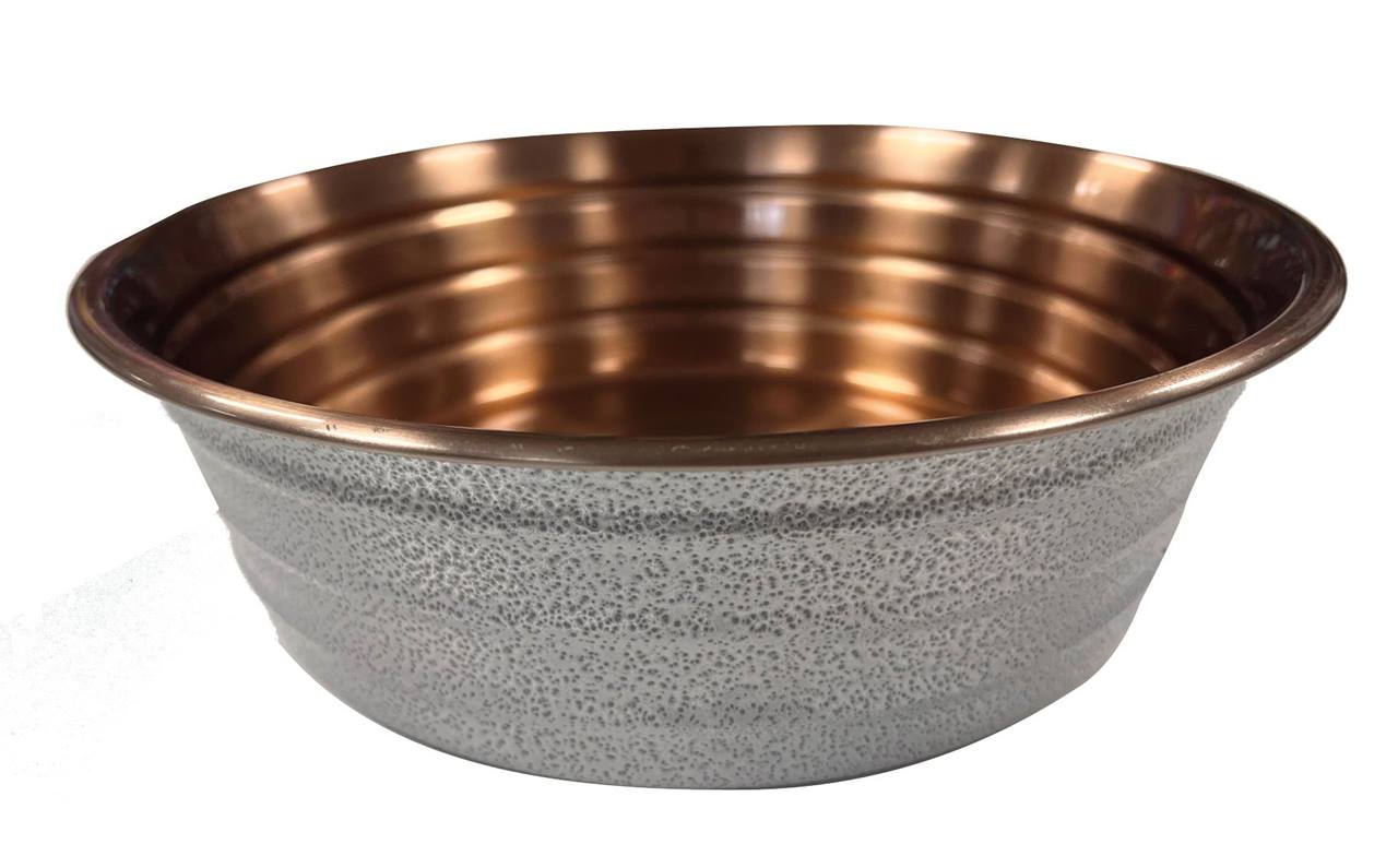 Quapas! Voerbak Leer Wit Koper