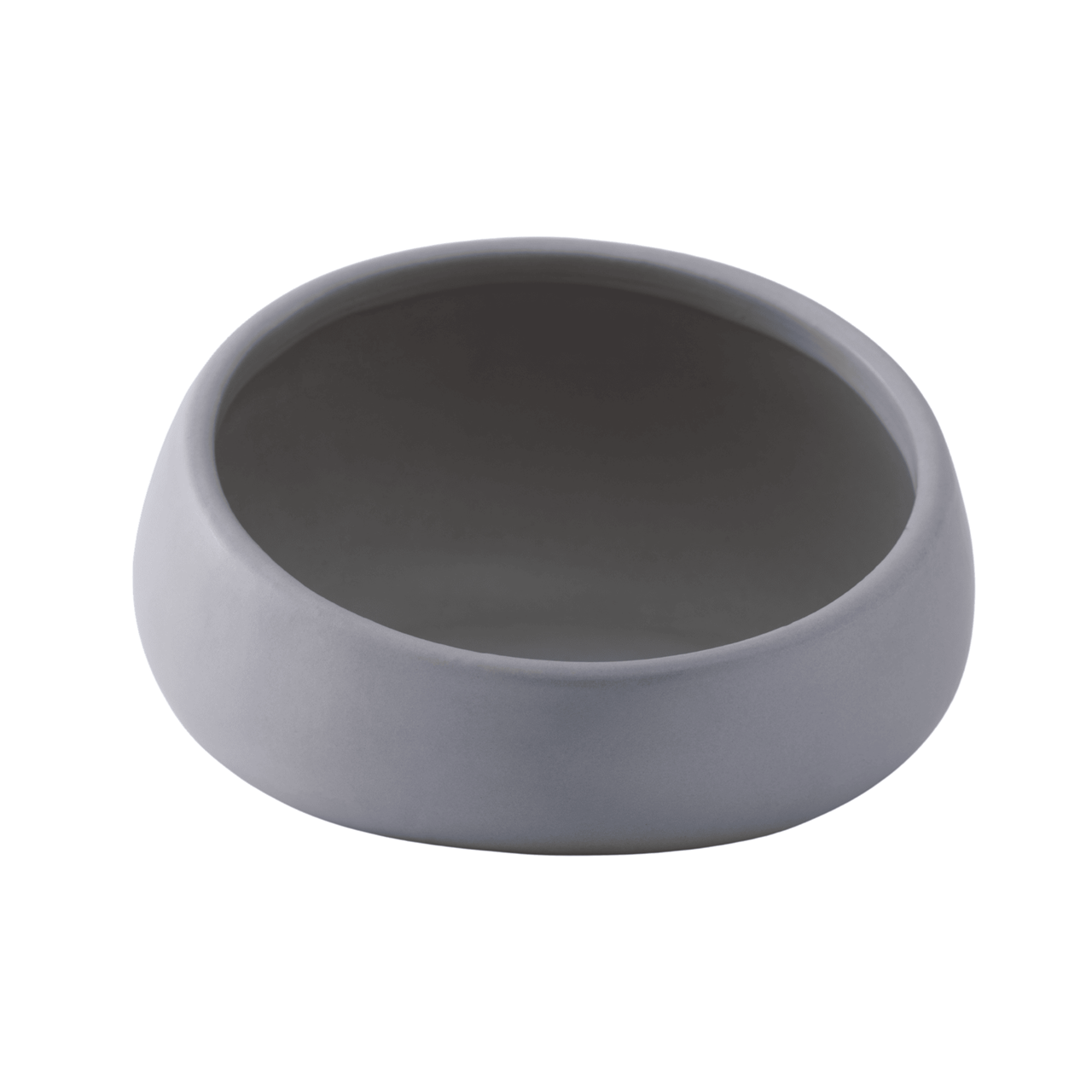 Quapas! Keramieken Schuine Voer- en Drinkbak Lichtgrijs