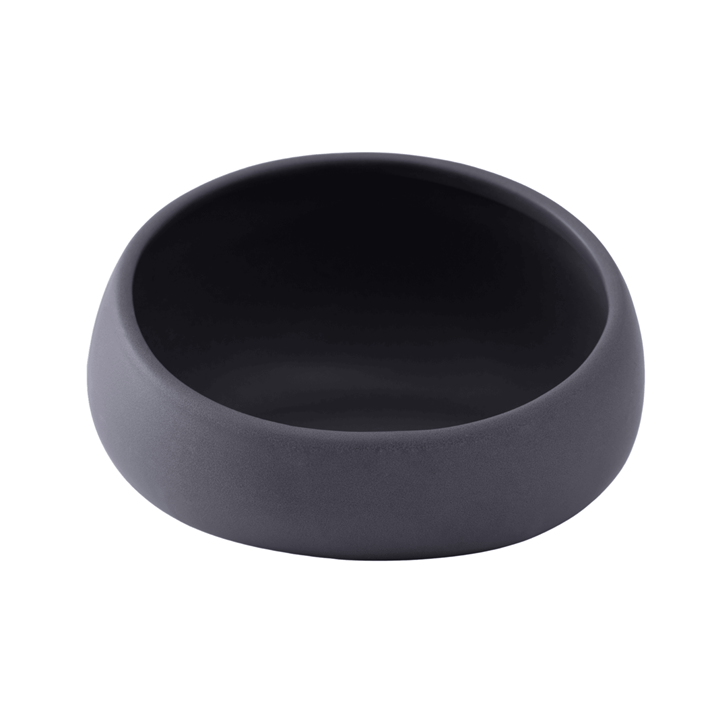 Quapas! Keramieken Schuine Voer- en Drinkbak Donkergrijs