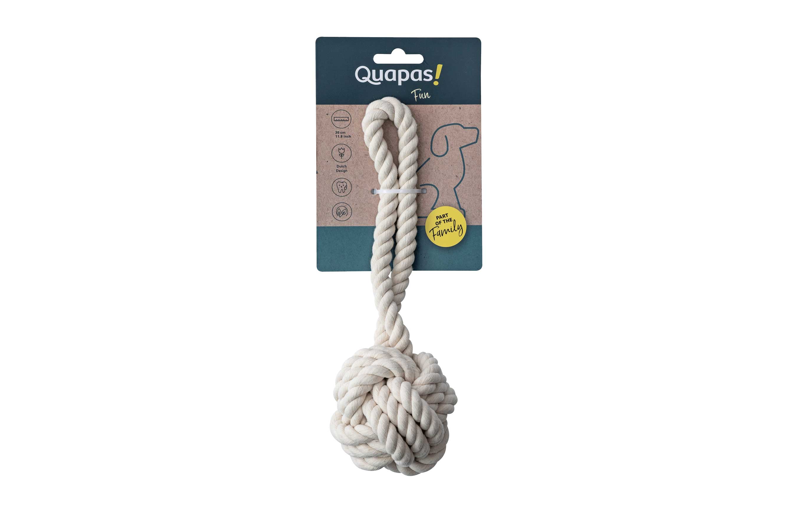 Quapas! Hondenspeelgoed Touw L Ball 30cm naturel