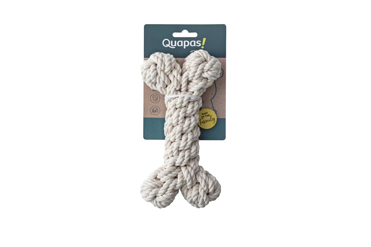 Quapas! Hondenspeelgoed Touw L Bone 27cm naturel