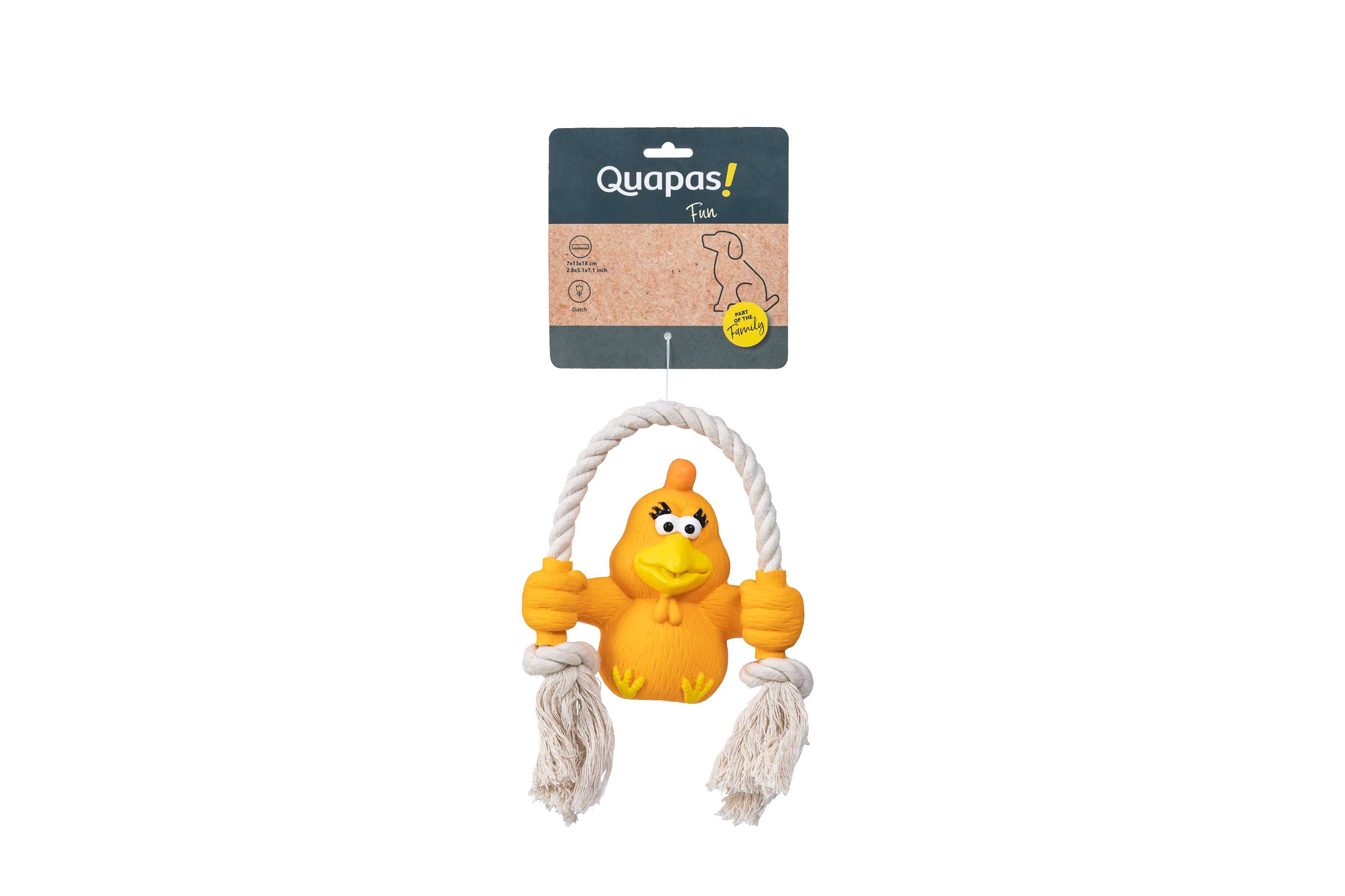 Quapas! Hondenspeelgoed Fun kip met touw