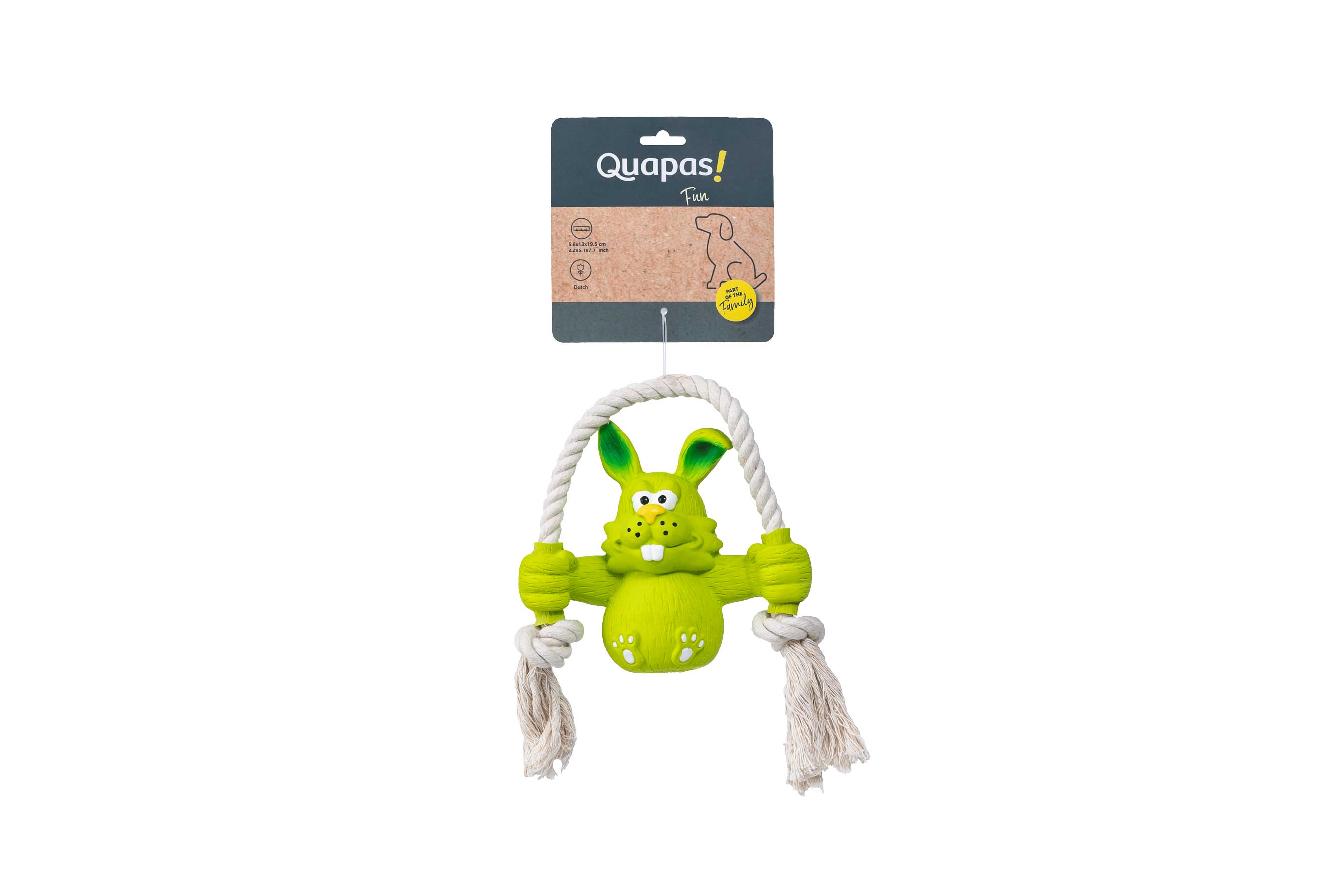 Quapas! Hondenspeelgoed Fun konijn met touw