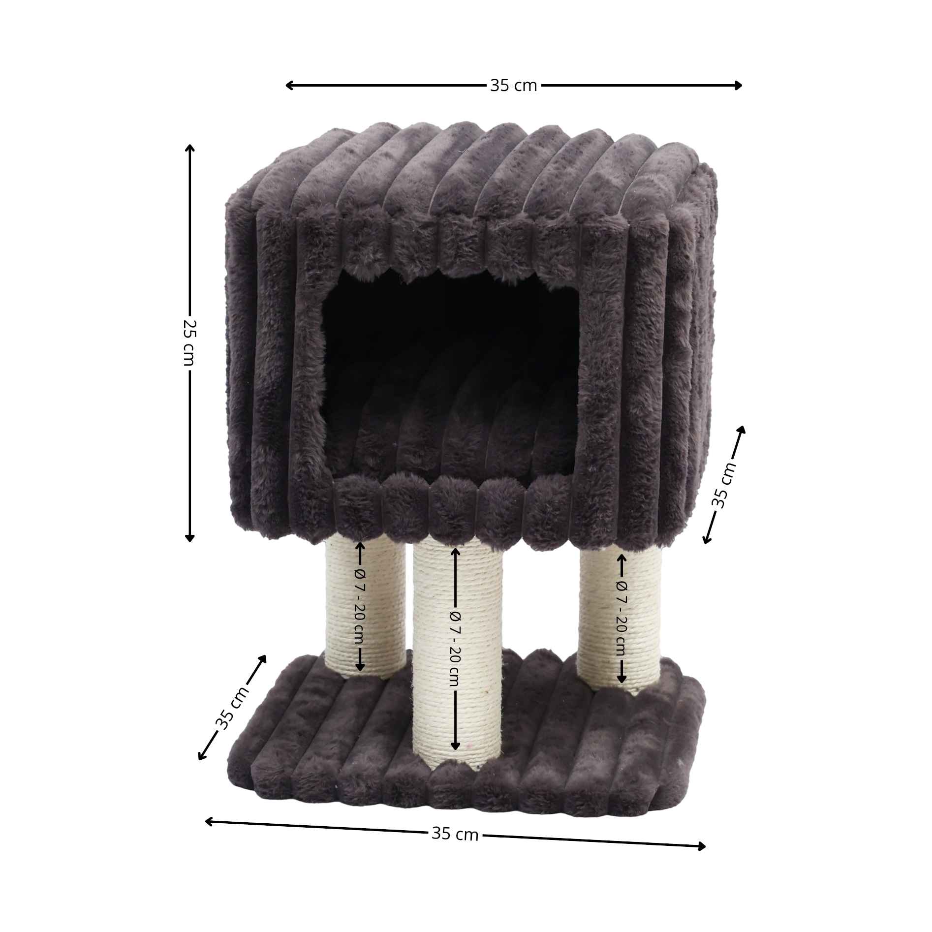 Quapas! Kattenhuis Cozy Dark Grey