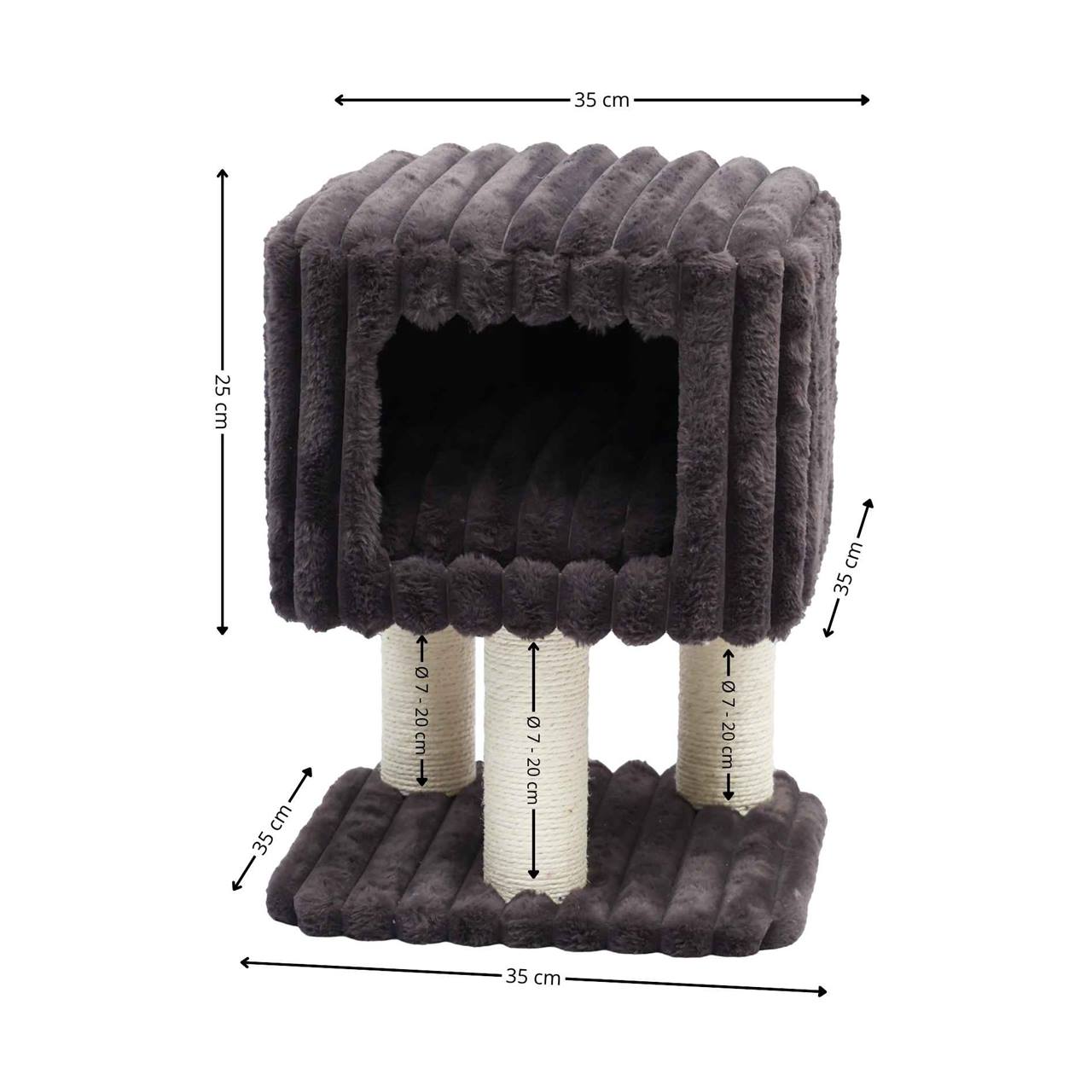 Quapas! Kattenhuis Cozy Dark Grey