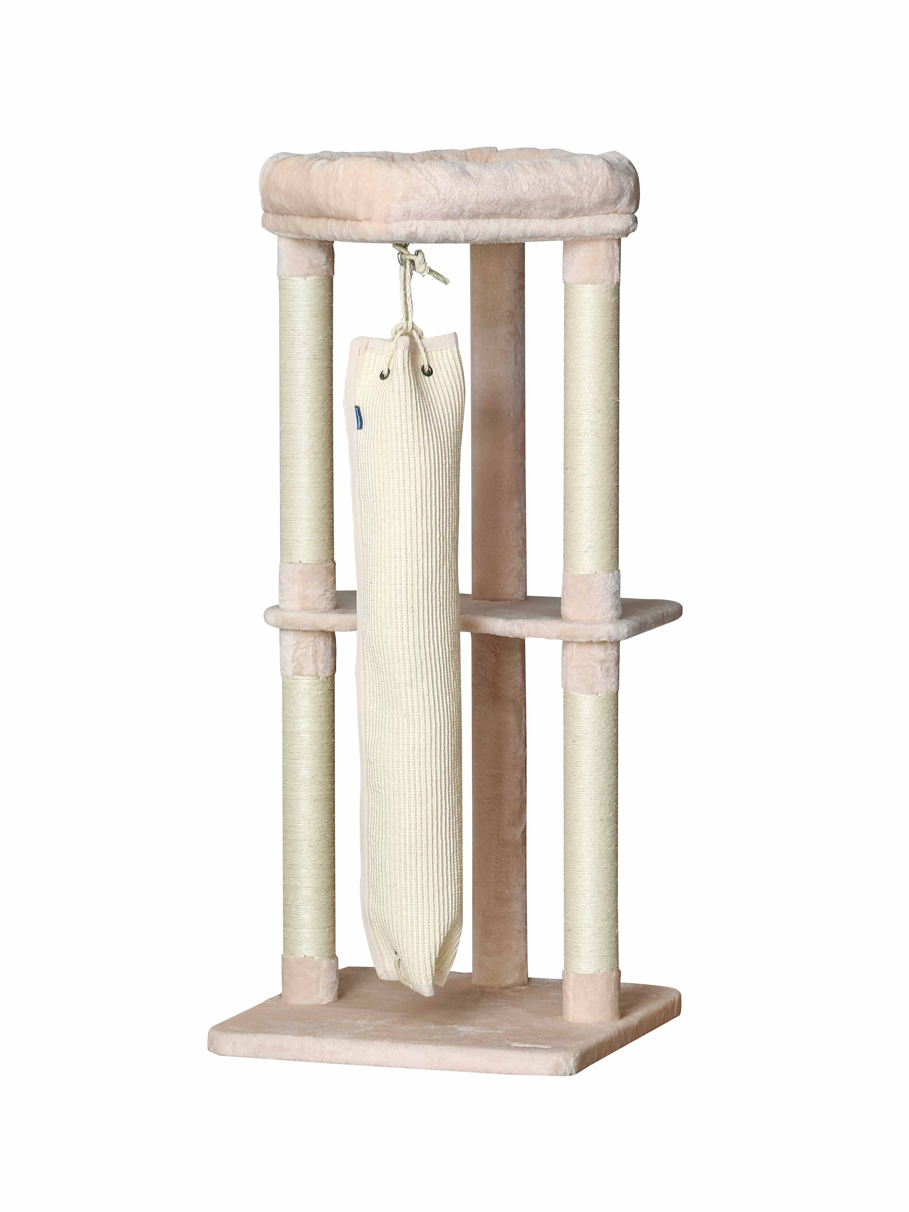 Quapas! Krabpaal 60*60*136 klimzak op paal beige