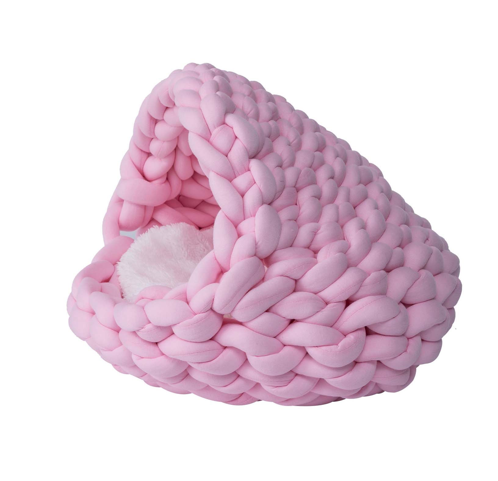 Quapas! Kattenmand geweven iglo roze