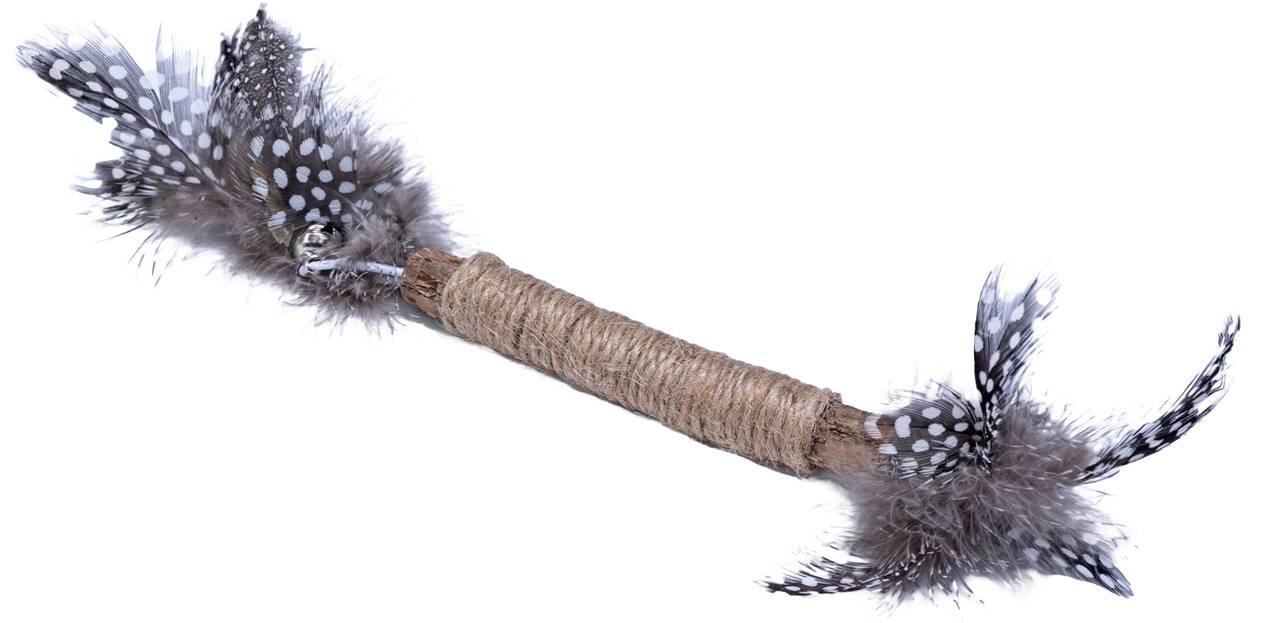 Quapas! Kattenspeeltje Hennepstok met veren