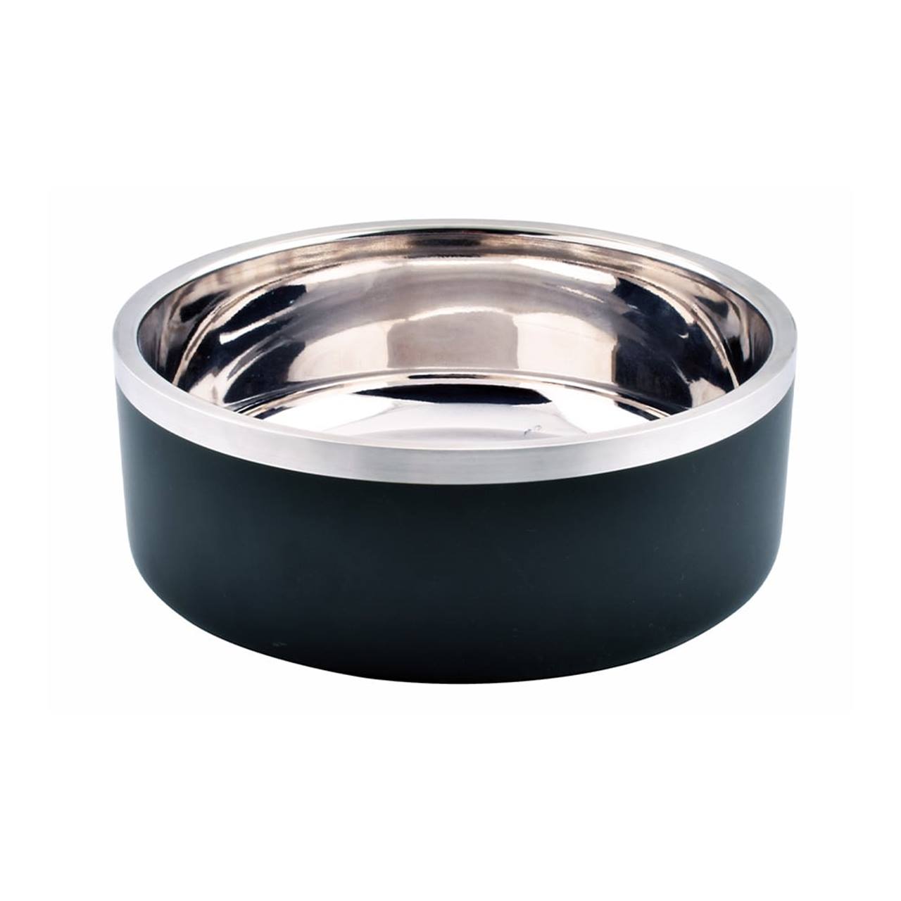 Quapas! Voerbak RVS Dubbelwandig Zwart