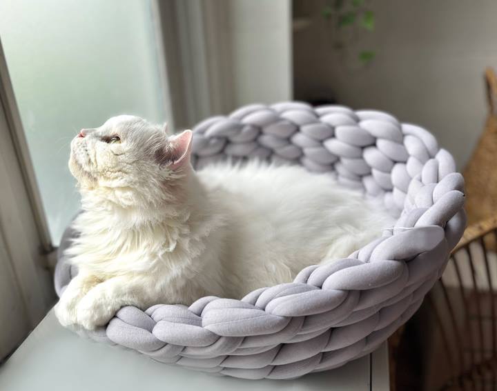 Quapas! Kattenmand geweven grijs